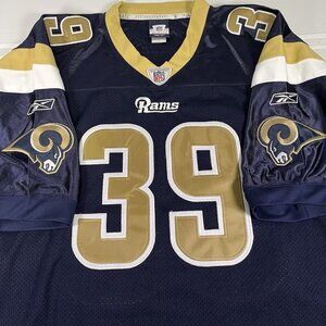 VTG Reebok NFL Authentic S Jackson #39 Jersey Sz 58 St Louis Rams Stitched Navy
